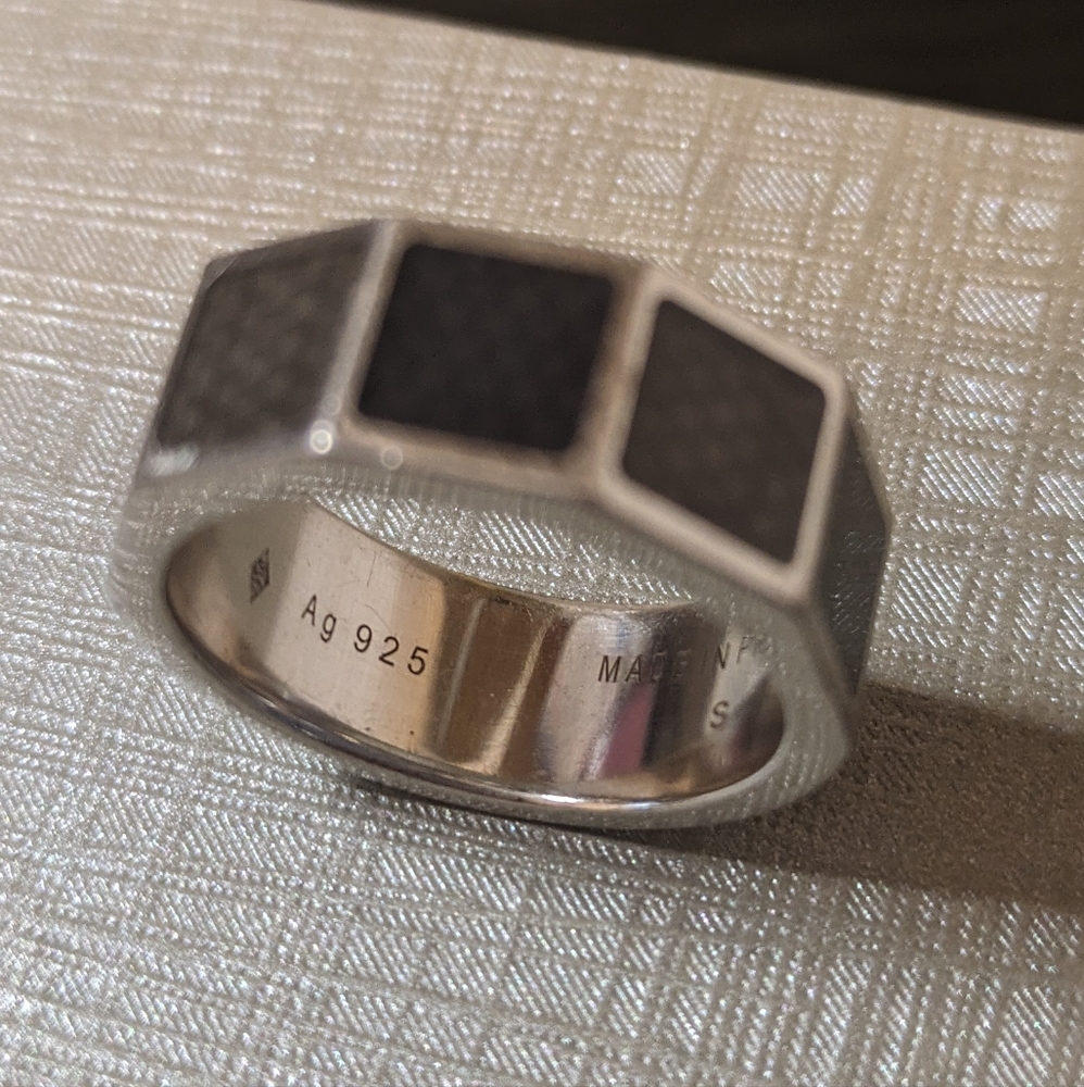 Louis Vuitton Berg Damier Men's Silver Ring - Picture 3 of 6